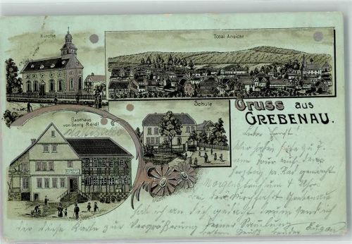 Grebenau 1903 Kirche Gasthaus Reidl Schule