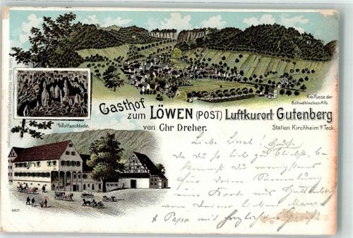 Gutenberg Gasthaus zum Löwen Wolfsschlucht