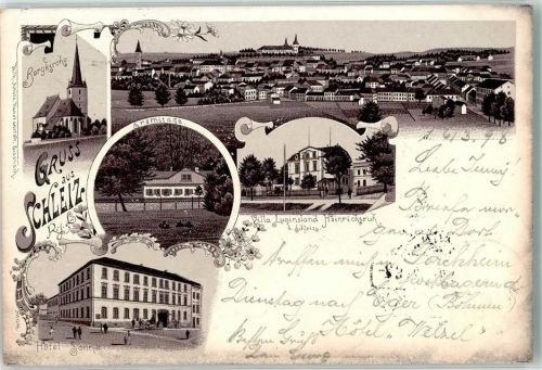 Schleiz 1898 Bergkirche Hotel Sonne Eremitage Villa Luginsland Heinrichsruh