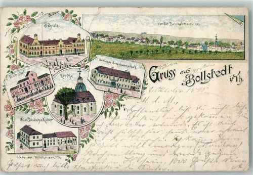 Bollstedt 1898 Schule Bahnhof Gemeinde-Schenkwirtschaft