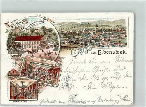 Eibenstock 1898 Vorläufer Gasthaus Meichsner Gastraum Conditorei-Buffet