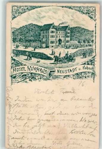 99762 O5501 Neustadt /Harz 1896 - Vorläufer Hotel Kurhaus Kutsche
