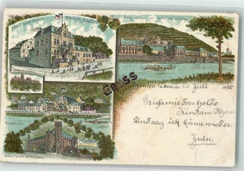 Niederfell 1896 Burg Laych Hotel zum Anker Mosel