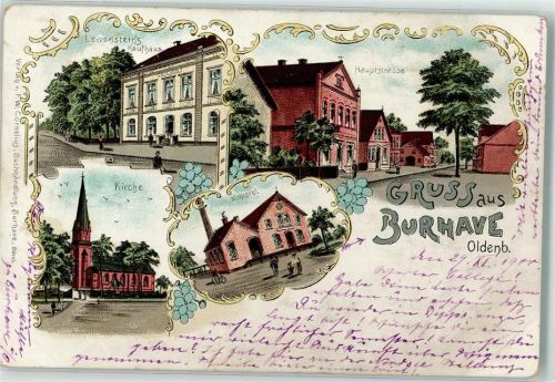 26969 W2890 Burhave , Kr Wesermarsch 1900 Lithographie Kaufhaus Lewenstein Hauptstraße Molkerei