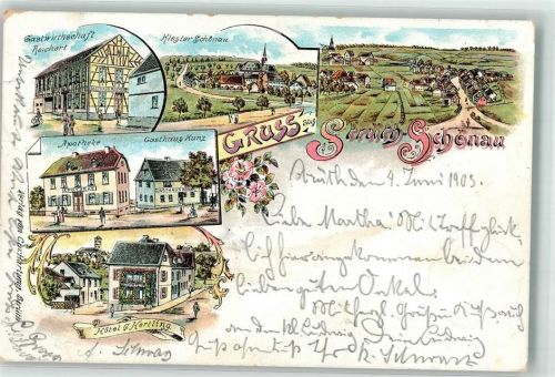 Strüth 1903 Kloster Schönau Hotel Hertling Apotheke Gasthaus Reichert