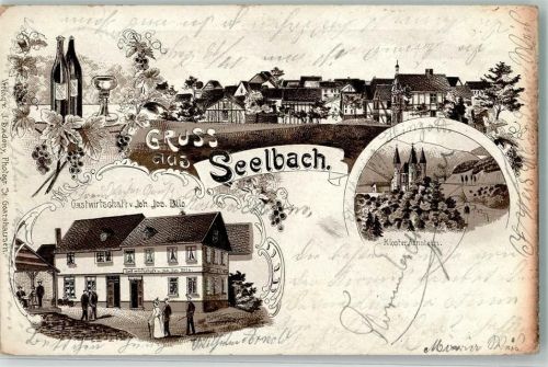 Seelbach 1906 Kloster Arnstein Gasthaus Bilo Weinflaschen