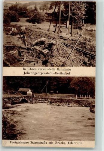 Schwarzenberg Wolkenbruch-Katastrophe 6. 07. 1931 Verwüstete Bahnlinie Überschwemmte Staatsstraße