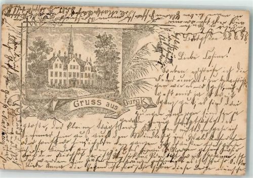 Burgk 1899 Vorläufer Druck um 1880-89 Schloß