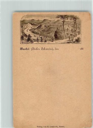 Bastei Vorläufer 80er Jahre Bastei Sächsische Schweiz Lithographie