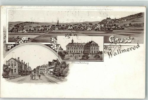 56414 W5431 Wallmerod , Westerw Lithographie Dorfstraße Schloß Molsberg