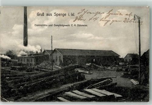Spenge 1910 Elektrizitäts- u. Dampfsägewerk Oldemeier