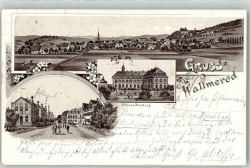 56414 W5431 Wallmerod , Westerw 1900 Lithographie Dorfstraße Schloß Molsberg Bahnpost Limburg- Zg 876