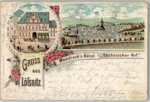 Lößnitz 1899 Hotel Wendrock "Sächsischer Hof"