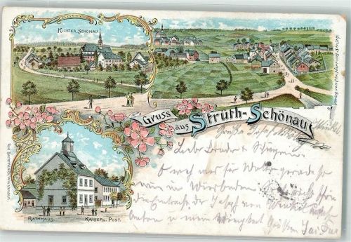Strüth 1899 Rathaus Kaiserl. Post Kloster Schönau