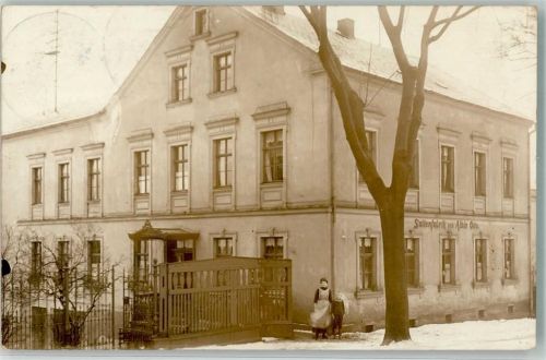 08258 O9659 Markneukirchen 1913 Foto AK Saitenfabrik Albin Otto Ort handschriftlich Winter