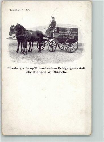 Flensburg 1909 Dampffärberei & chem. Reinigungsanstalt Christiansen & Blümcke Kutschwagen