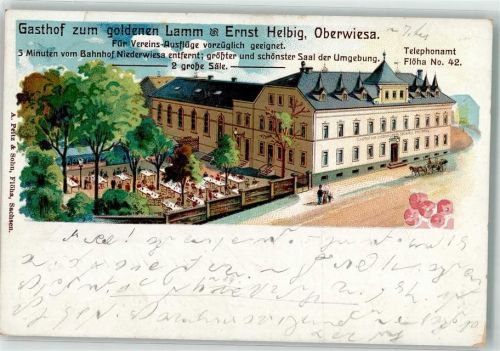 Niederwiesa Oberwiesa Gasthaus zum goldenen Lamm Garten