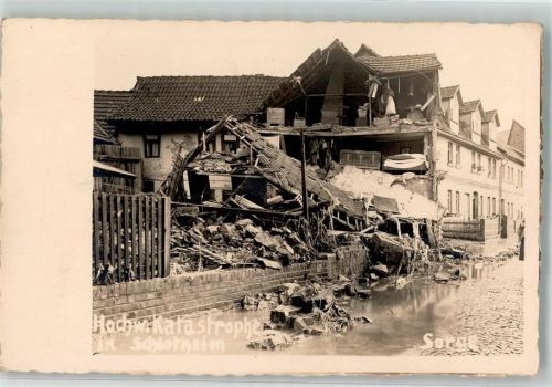 99994 O5706 Schlotheim Foto AK Hochwasseratastrophe Zerstörtes Haus