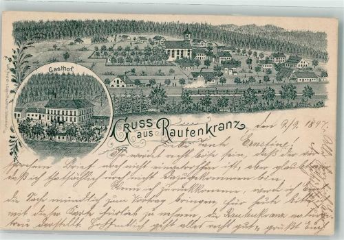 Rautenkranz 1897 Vorläufer Gasthaus Bahnlinie
