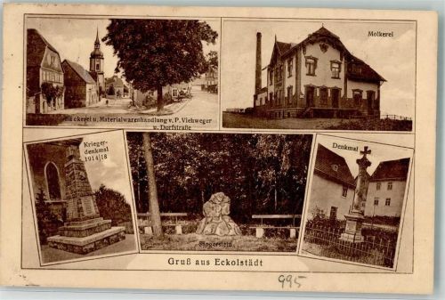 Eckolstädt Posthilfstelle Eckolstädt Bäckerei Viehweger Molkerei Kriegerdenkmal Sängerstein