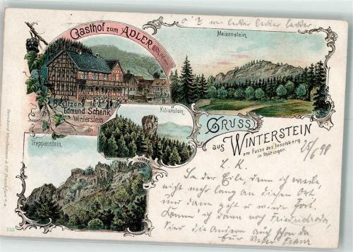 Winterstein 1898 Gasthaus Zum Adler Edmund Schenk Meisenstein Kilianstein Treppenstein