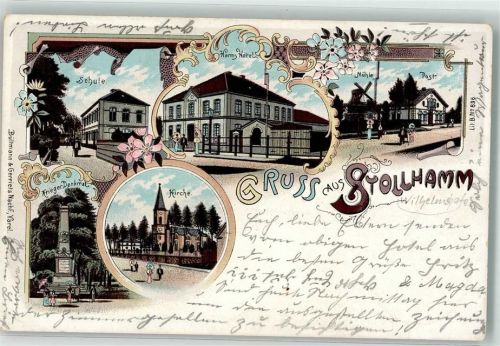 Stollhamm 1899 Hotel Harms Kriegerdenkmal Mühle Post