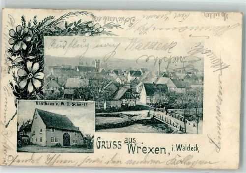 Wrexen 1903 Gasthaus Scherff Bahnpost Kassel- Zug 616