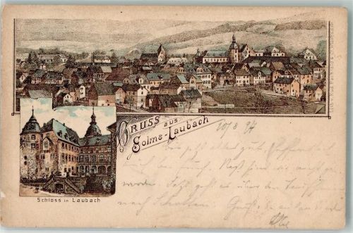 Laubach 1897 Vorläufer Stadtkern Schloß Laubach
