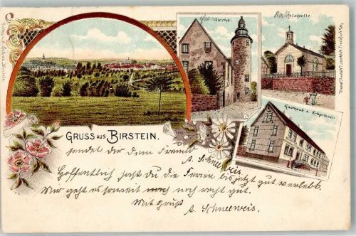 Birstein 1898 Kirche Kapelle Gasthaus Zum Erbprinzen