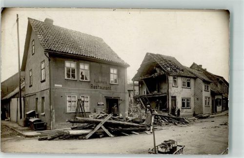 Schlotheim Gasthaus Laube Zerstörtes Wohnhaus Milchkannen-Schubkarre Ort handschriftlich