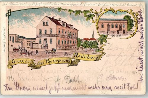 Radeberg 1905 Gasthaus Zur Reichskrone Klubsaal
