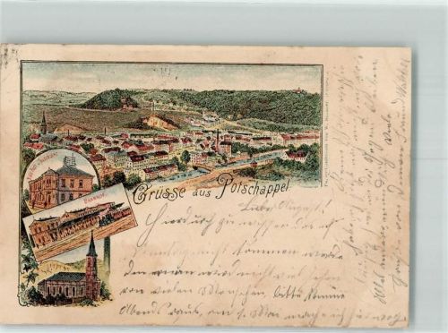 Potschappel 1898 Kaiserl, Post und Telegrafenamt Bahnhof Kirche Vorläufer
