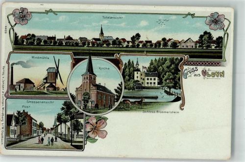 Vluyn Windmühle Kirche Post Schloß Biomersheim