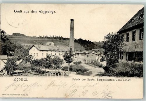 Zöblitz 1905 Sächs. Serpentinstein Gesellschaft Fabrikgebäude