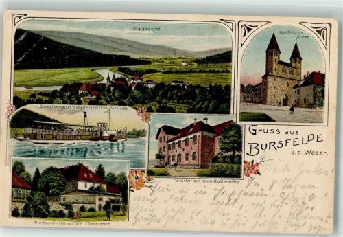 Bursfelde 1905 Dampfer Kaiser Wilhelm Alte Klostermühle Gasthaus zur neuen Klostermühle