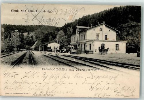 Zöblitz 1905 Bahnhof Oberlauterstein Bahnpost Chemnitz-Reitzenhain Zg. 1313