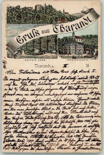Tharandt Gottas Grab Forstakademie Vorläufer Druck um 1880 - 1889