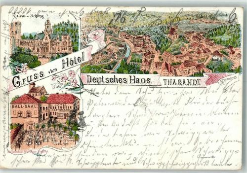 Tharandt 1895 Hotel Deutsches Haus Ruine Schloss Vorlöufer