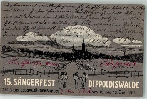Dippoldiswalde 15. Sängerfest des Sächs. Elbgausängerbundes Juli 1911 Engel