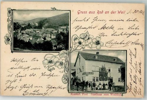 61276 W6395 Rod an der Weil 1902 - Kaiserl. Post Postkutsche Gasthaus Zum Weiltal