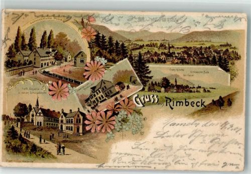 Rimbeck 1901 Ev. Kirche Gasthaus Löwengrund Kath. Kapelle