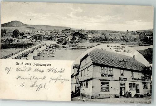 Gensungen 1916 Waren- und Gasthaus Stieglitz Gänse