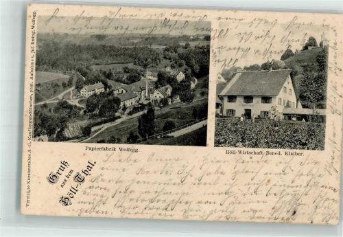 88364 W7962 Wolfegg , Allgäu 1904 - Papierfabrik Wolfegg Höll-Gasthaus Klaiber