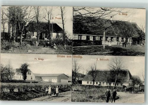 Apenrade 1910 Stollig Bauernhöfe Wohnhaus J. Moos H. Krag J. Berg J. Schmidt