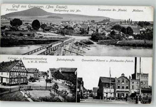 Gensungen Coloniaden- und Eisenwarenhandlung Wittich Bahnhofstraße Camembert.Käserei Milchzuckerfabrik Molkerei