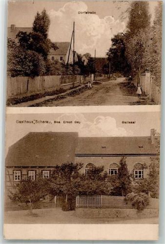 01623 O8260 Lommatzsch 1917 - Gasthaus Scherau Ernst Gey Dorfstraße Ort lt. Stempel
