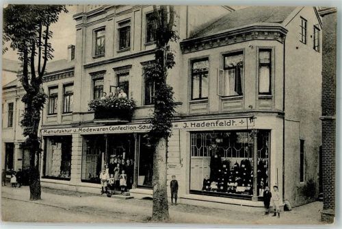 Nortorf Geschäft J. Hadenfeldt Manufaktur Modewaren Konfektion Schuhe Ort handschriftlich