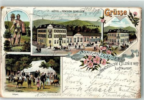 Dornholzhausen 1897 Französische Kolonie 1692 Röm.Legionär Hotel Scheller Wildpark