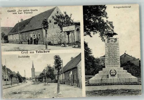 Telschow Dorfstraße Gasthaus Zur guten Quelle Kriegerdenkmal