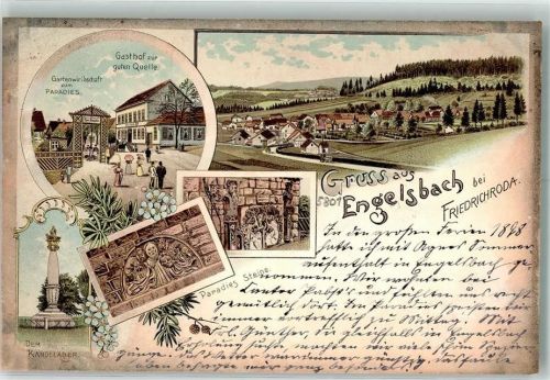 Engelsbach Gasthaus Zur guten Quelle Gasthaus Zum Paradies Kandelaber Paradies Steine